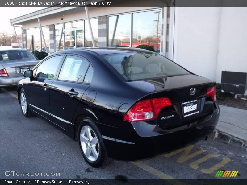 Nighthawk Black Pearl / Gray 2008 Honda Civic EX Sedan