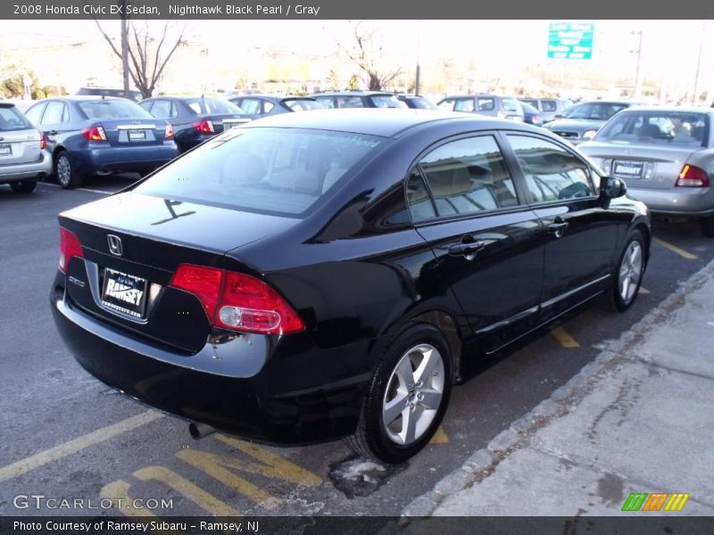 Nighthawk Black Pearl / Gray 2008 Honda Civic EX Sedan