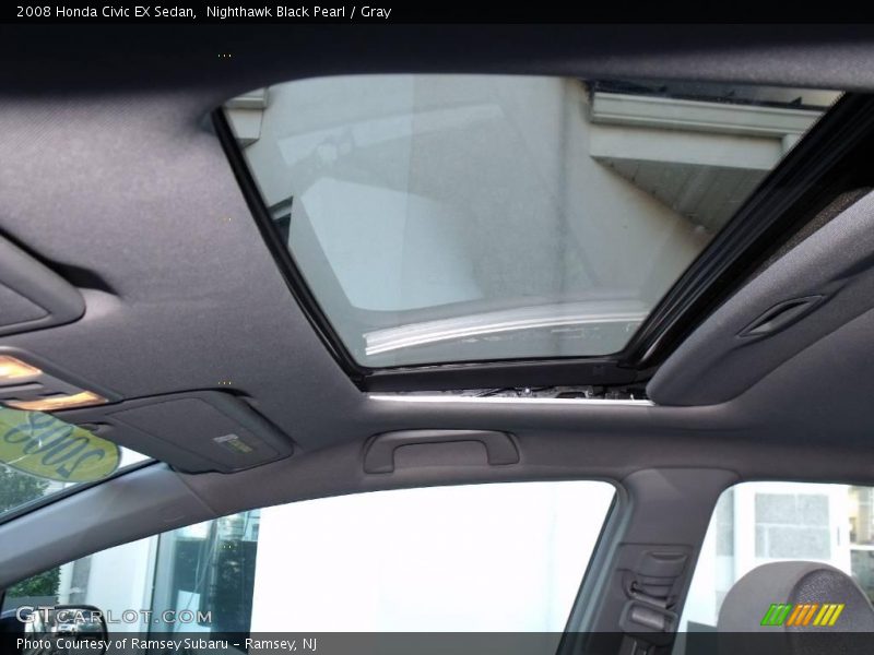 Nighthawk Black Pearl / Gray 2008 Honda Civic EX Sedan