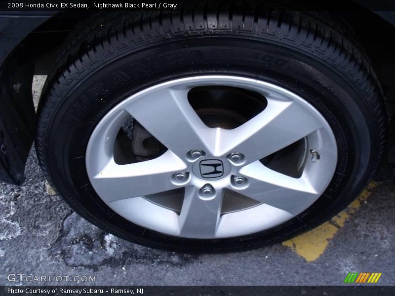 Nighthawk Black Pearl / Gray 2008 Honda Civic EX Sedan