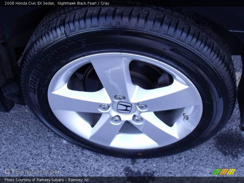 Nighthawk Black Pearl / Gray 2008 Honda Civic EX Sedan