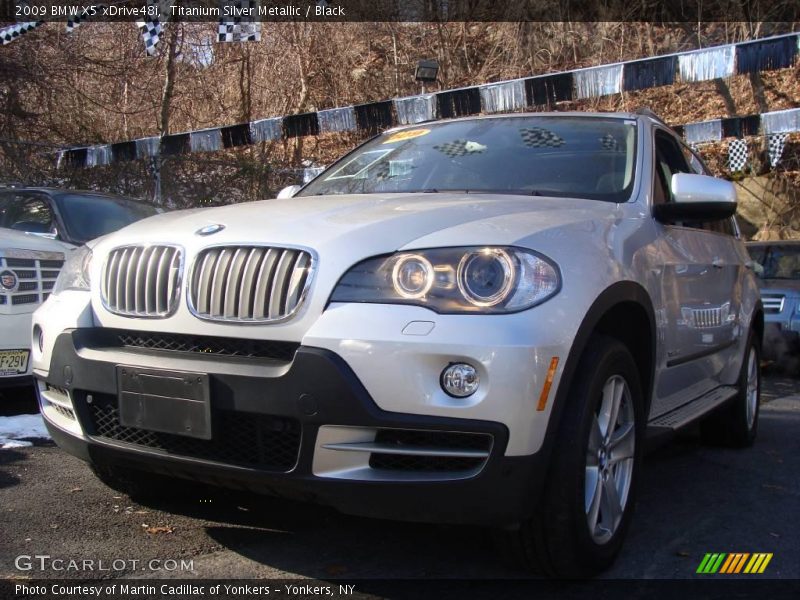 Titanium Silver Metallic / Black 2009 BMW X5 xDrive48i