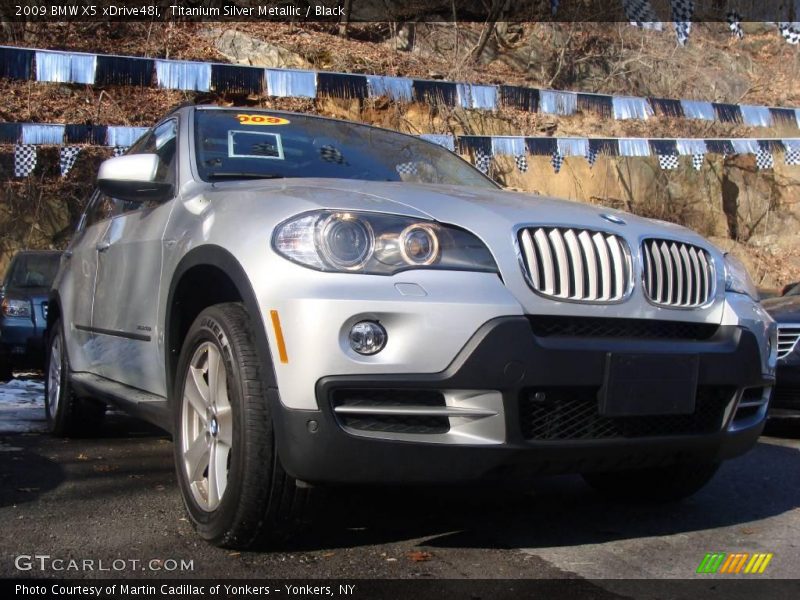 Titanium Silver Metallic / Black 2009 BMW X5 xDrive48i