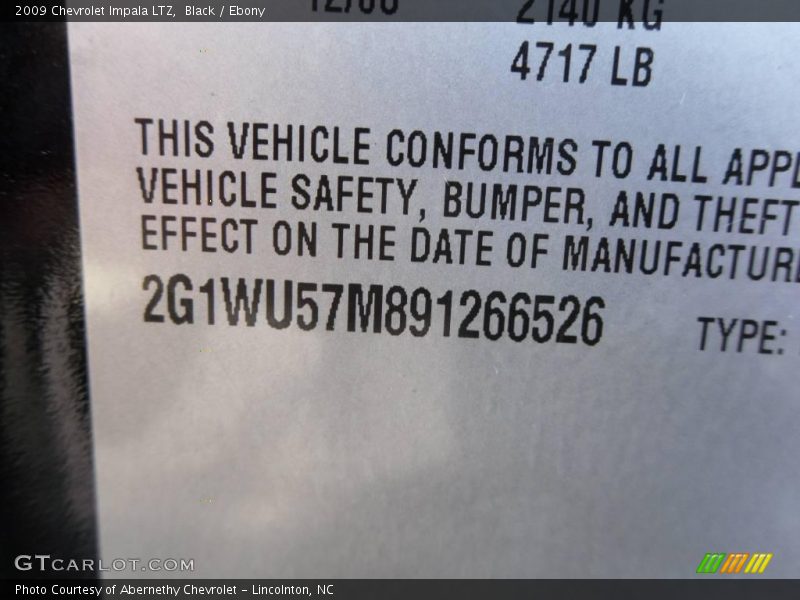 Black / Ebony 2009 Chevrolet Impala LTZ
