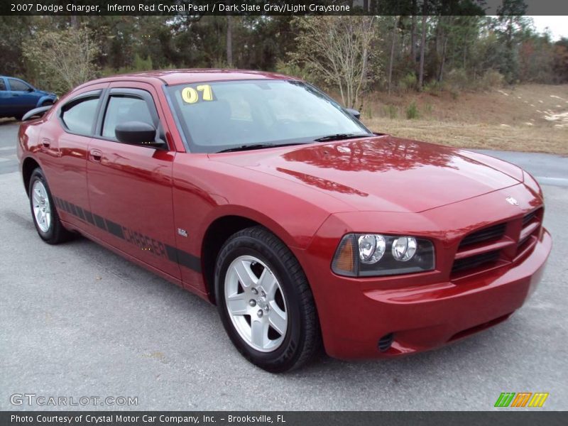 Inferno Red Crystal Pearl / Dark Slate Gray/Light Graystone 2007 Dodge Charger