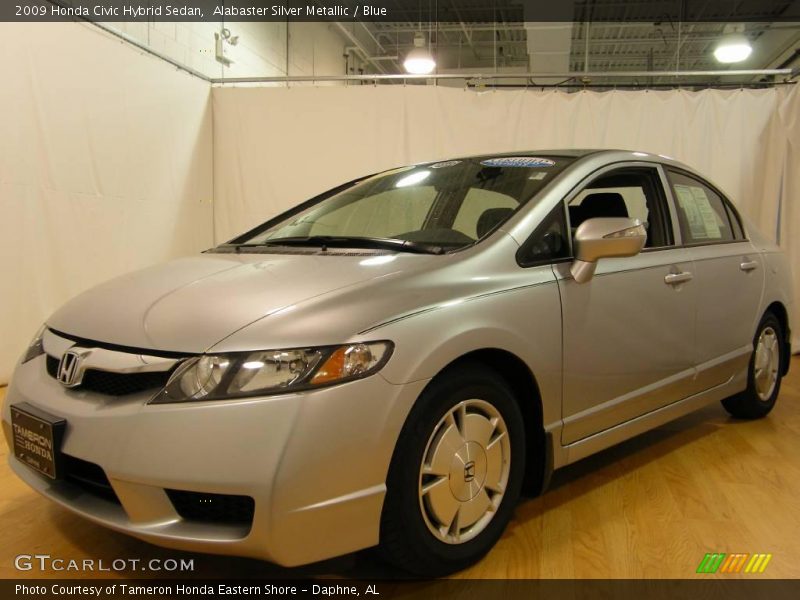 Alabaster Silver Metallic / Blue 2009 Honda Civic Hybrid Sedan