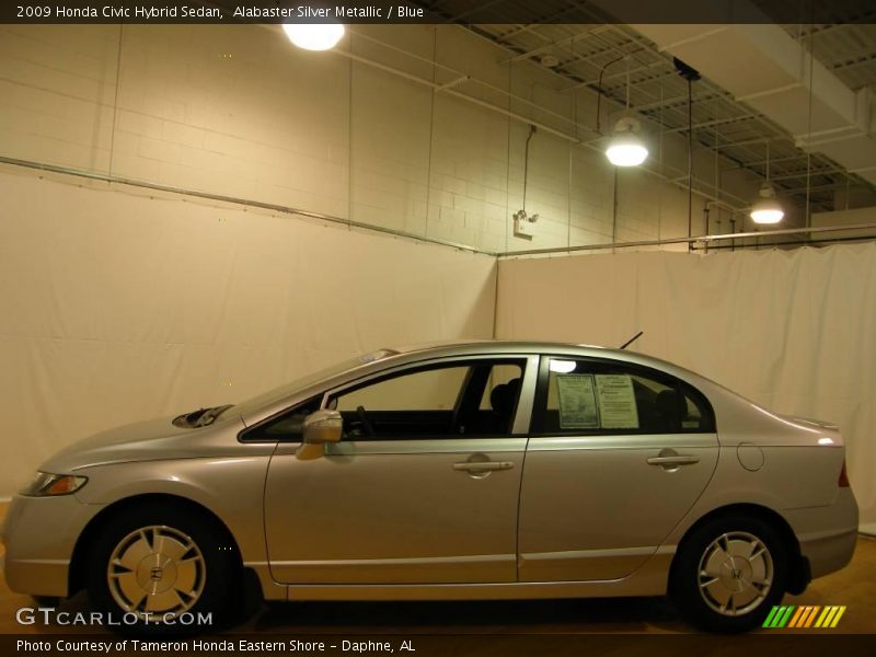Alabaster Silver Metallic / Blue 2009 Honda Civic Hybrid Sedan