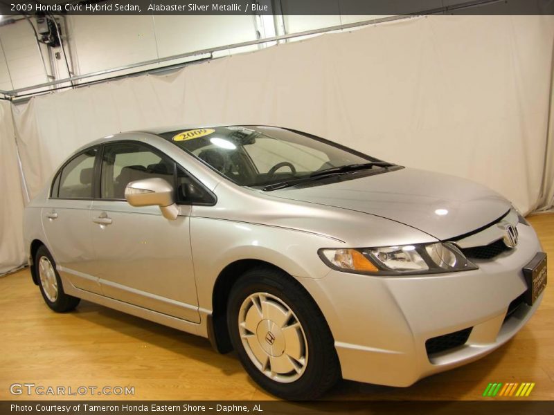 Alabaster Silver Metallic / Blue 2009 Honda Civic Hybrid Sedan