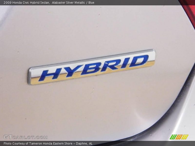 Alabaster Silver Metallic / Blue 2009 Honda Civic Hybrid Sedan
