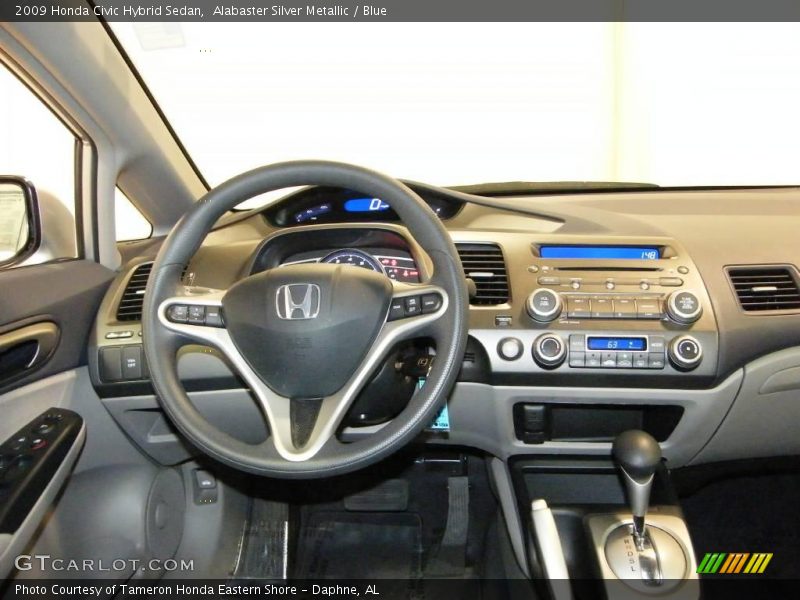 Alabaster Silver Metallic / Blue 2009 Honda Civic Hybrid Sedan