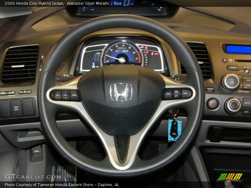Alabaster Silver Metallic / Blue 2009 Honda Civic Hybrid Sedan