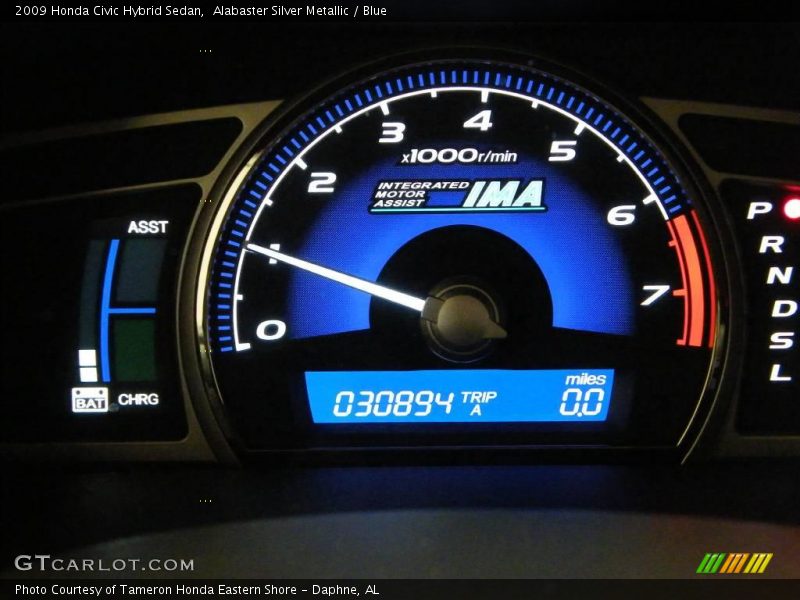 Alabaster Silver Metallic / Blue 2009 Honda Civic Hybrid Sedan