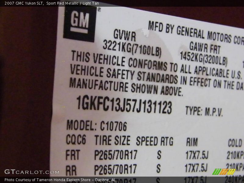 Sport Red Metallic / Light Tan 2007 GMC Yukon SLT