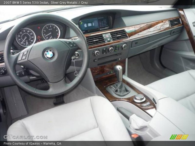 Silver Grey Metallic / Grey 2007 BMW 5 Series 530i Sedan