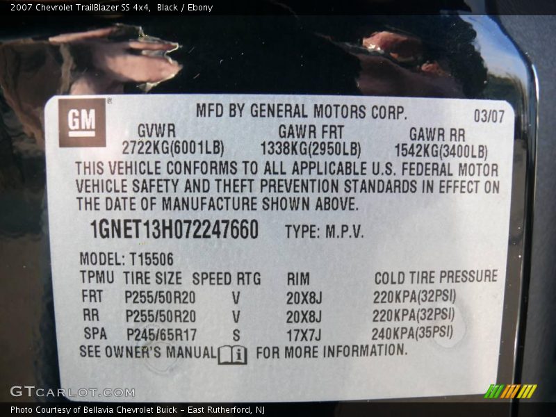 Black / Ebony 2007 Chevrolet TrailBlazer SS 4x4