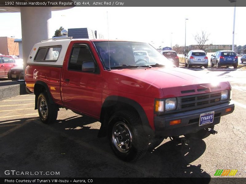 Aztec Red / Gray 1992 Nissan Hardbody Truck Regular Cab 4x4