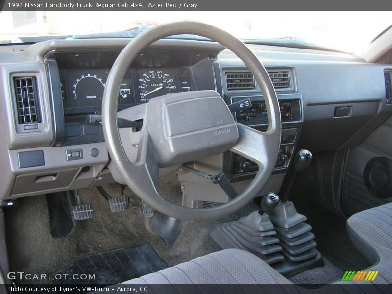 Aztec Red / Gray 1992 Nissan Hardbody Truck Regular Cab 4x4