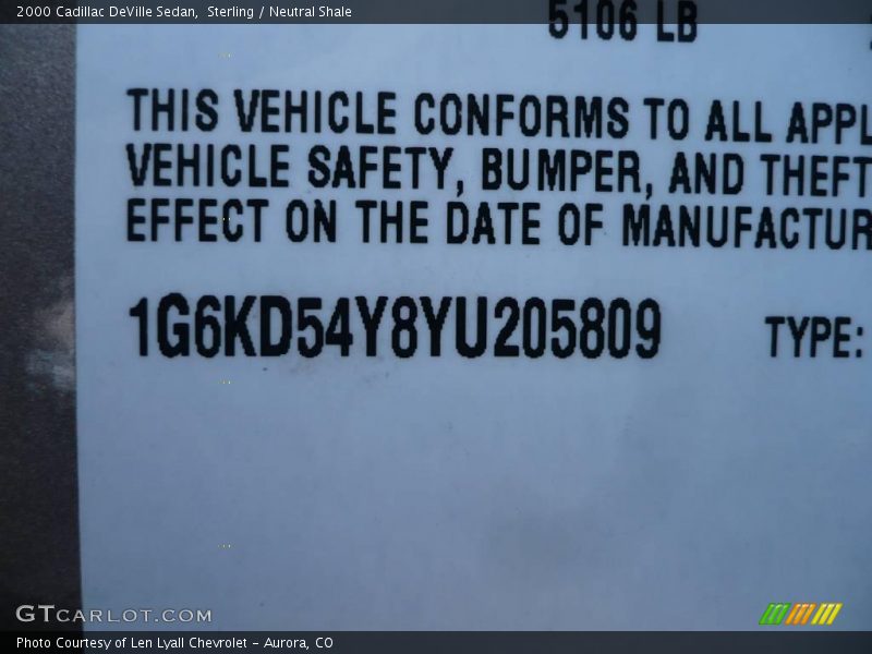 Sterling / Neutral Shale 2000 Cadillac DeVille Sedan