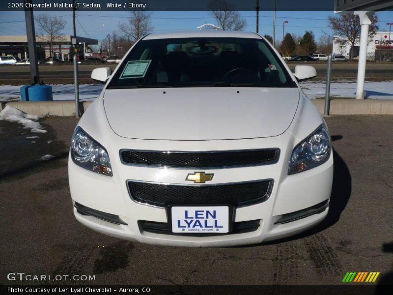 White / Ebony 2008 Chevrolet Malibu LT Sedan