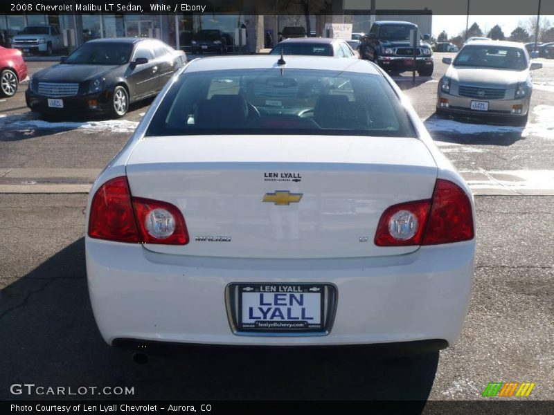 White / Ebony 2008 Chevrolet Malibu LT Sedan
