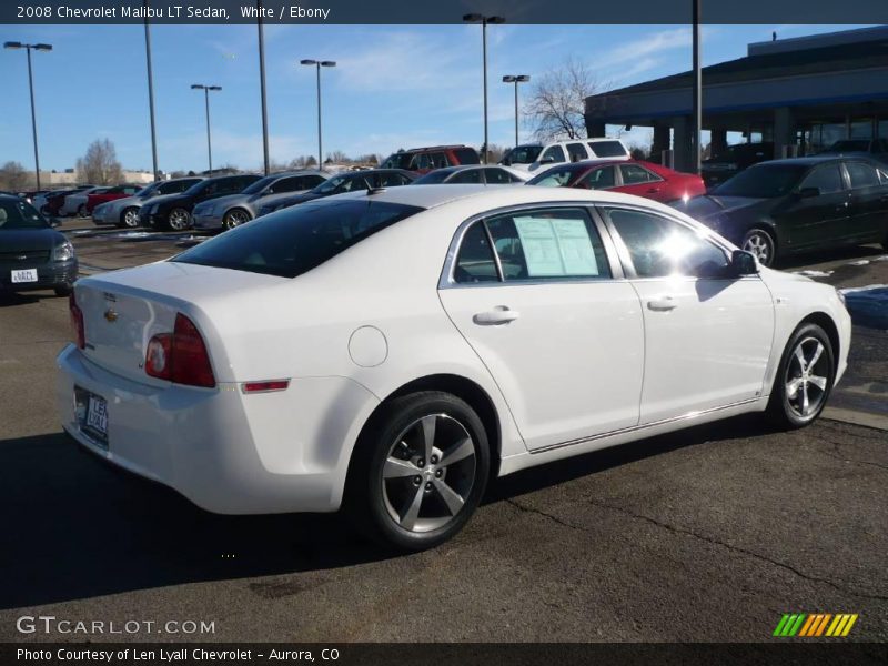 White / Ebony 2008 Chevrolet Malibu LT Sedan