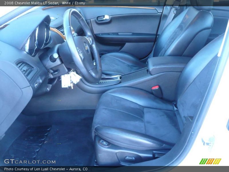 White / Ebony 2008 Chevrolet Malibu LT Sedan