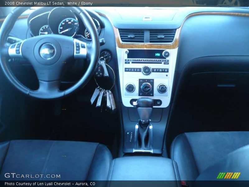 White / Ebony 2008 Chevrolet Malibu LT Sedan