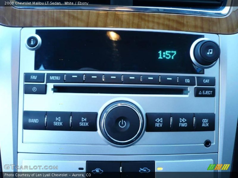 White / Ebony 2008 Chevrolet Malibu LT Sedan