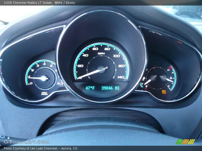 White / Ebony 2008 Chevrolet Malibu LT Sedan