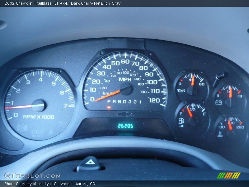 Dark Cherry Metallic / Gray 2009 Chevrolet TrailBlazer LT 4x4