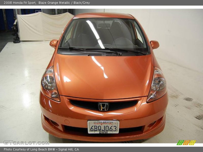 Blaze Orange Metallic / Black/Grey 2008 Honda Fit Sport