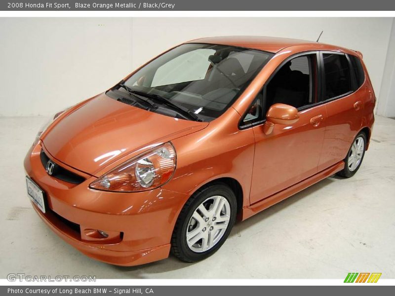 Blaze Orange Metallic / Black/Grey 2008 Honda Fit Sport