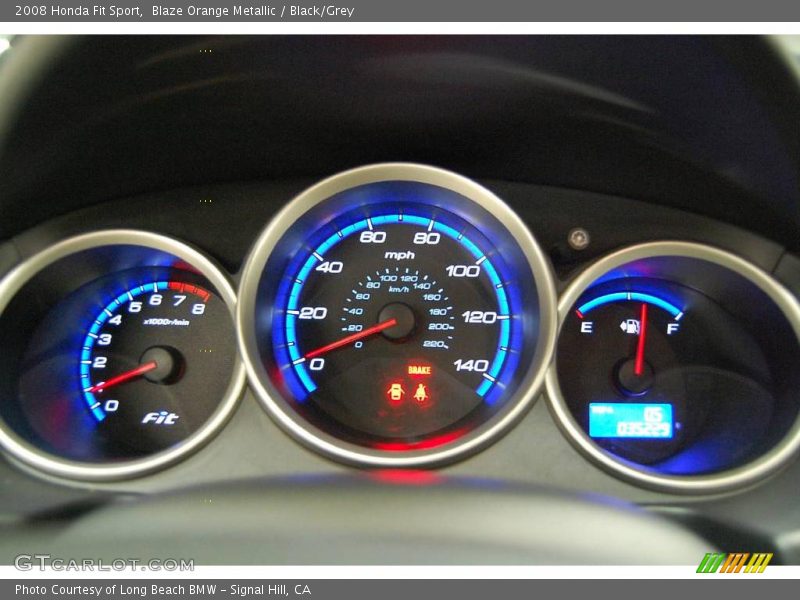 Blaze Orange Metallic / Black/Grey 2008 Honda Fit Sport