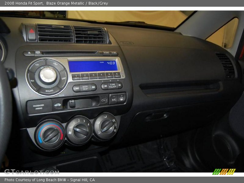 Blaze Orange Metallic / Black/Grey 2008 Honda Fit Sport