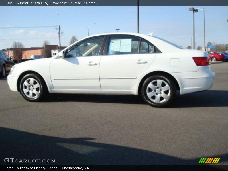 Powder White Pearl / Camel 2009 Hyundai Sonata GLS