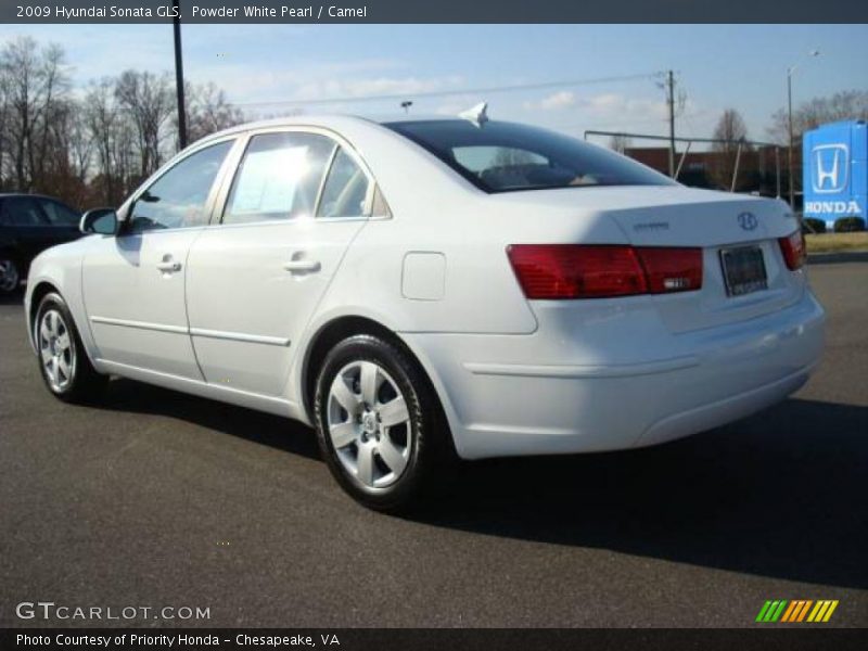 Powder White Pearl / Camel 2009 Hyundai Sonata GLS