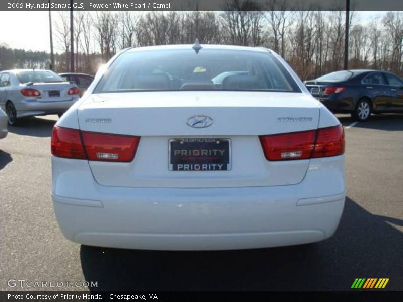 Powder White Pearl / Camel 2009 Hyundai Sonata GLS