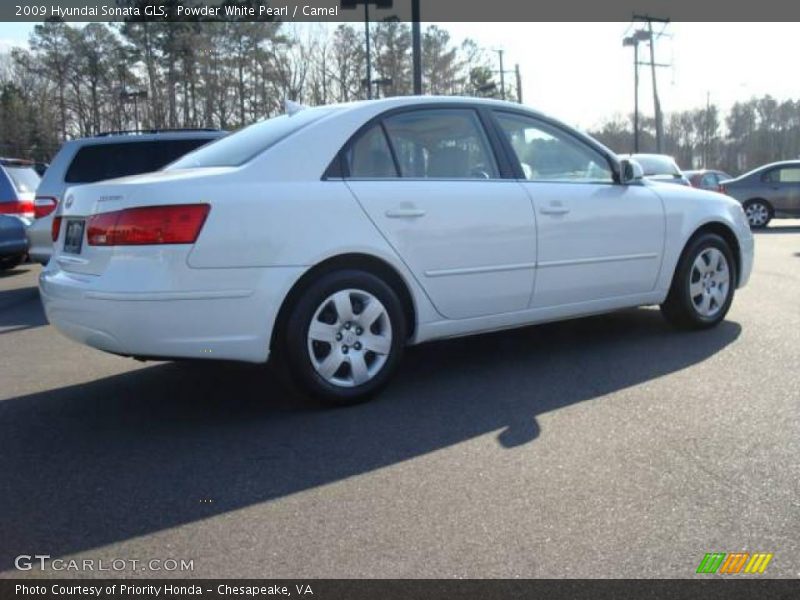 Powder White Pearl / Camel 2009 Hyundai Sonata GLS