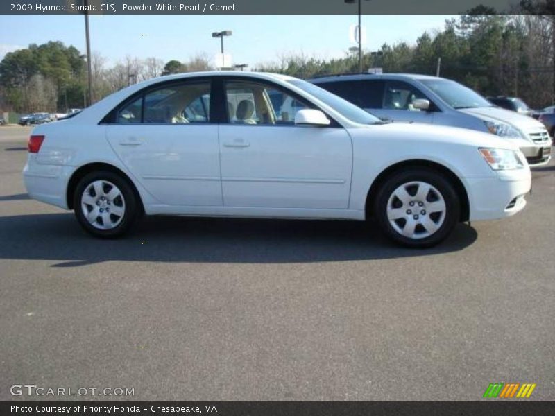 Powder White Pearl / Camel 2009 Hyundai Sonata GLS