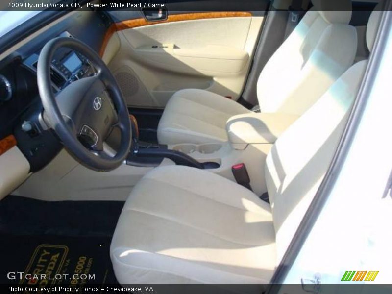 Powder White Pearl / Camel 2009 Hyundai Sonata GLS