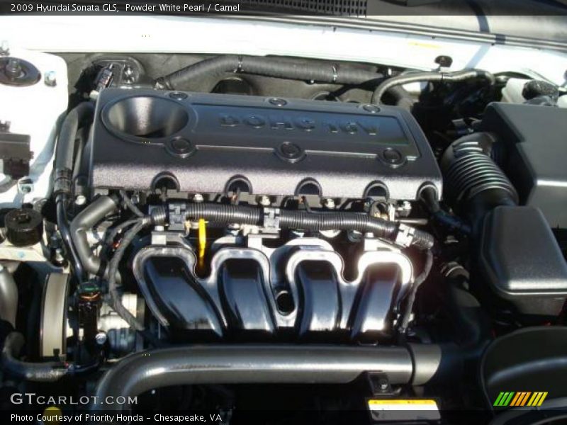 Powder White Pearl / Camel 2009 Hyundai Sonata GLS