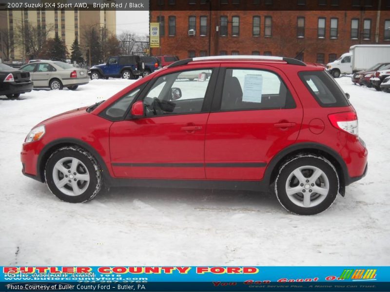Bright Red / Black 2007 Suzuki SX4 Sport AWD