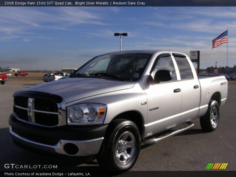 Bright Silver Metallic / Medium Slate Gray 2008 Dodge Ram 1500 SXT Quad Cab