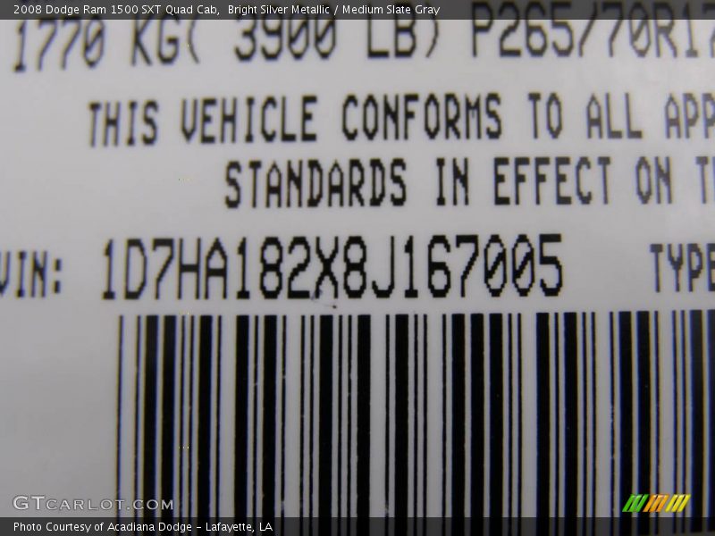 Bright Silver Metallic / Medium Slate Gray 2008 Dodge Ram 1500 SXT Quad Cab