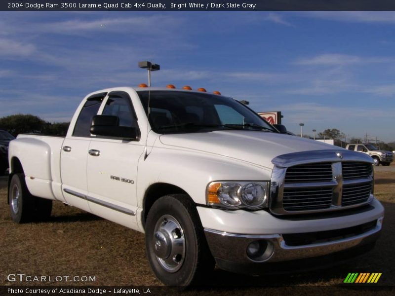 Bright White / Dark Slate Gray 2004 Dodge Ram 3500 Laramie Quad Cab 4x4 Dually