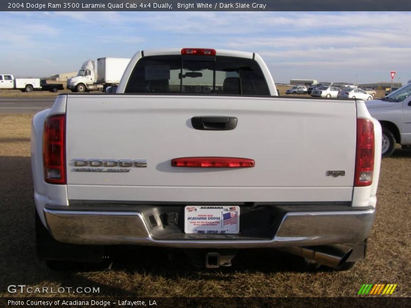 Bright White / Dark Slate Gray 2004 Dodge Ram 3500 Laramie Quad Cab 4x4 Dually