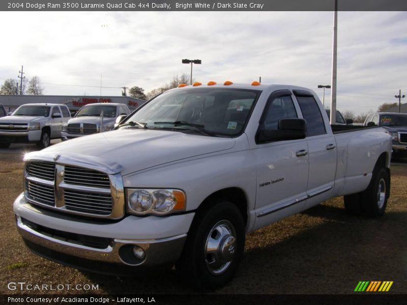 Bright White / Dark Slate Gray 2004 Dodge Ram 3500 Laramie Quad Cab 4x4 Dually