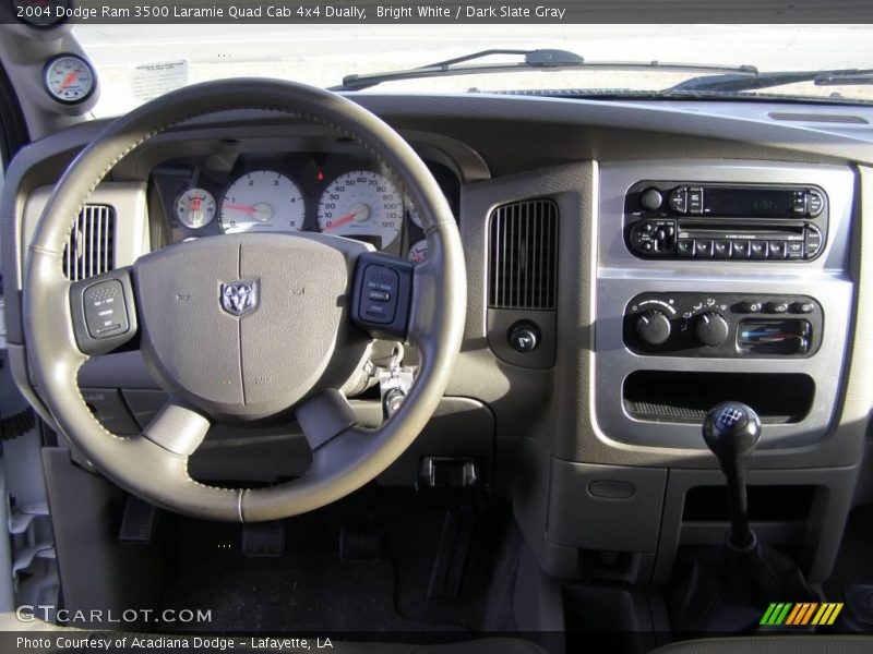 Bright White / Dark Slate Gray 2004 Dodge Ram 3500 Laramie Quad Cab 4x4 Dually