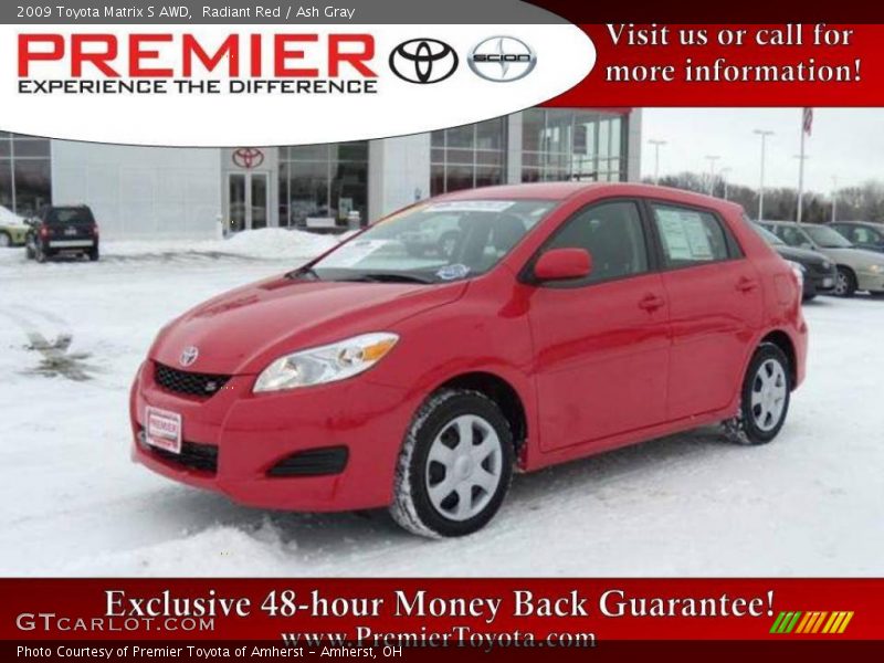 Radiant Red / Ash Gray 2009 Toyota Matrix S AWD