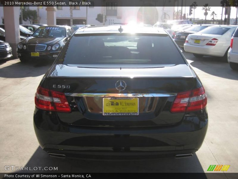 Black / Black 2010 Mercedes-Benz E 550 Sedan